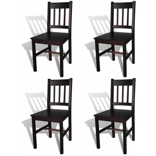  blagovaonske stolice od borovine 4 kom tamno smeđe