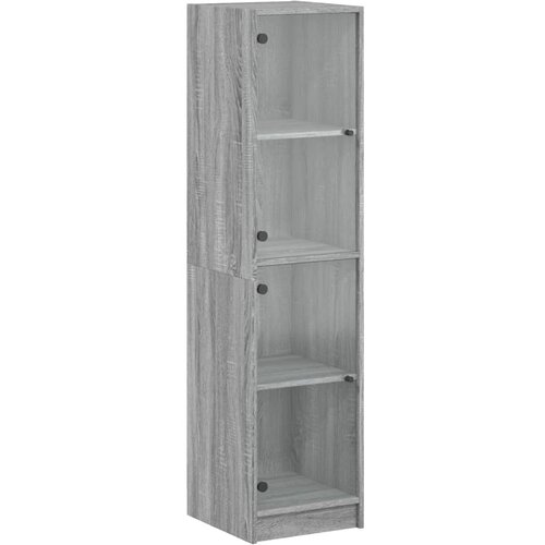 VidaXL Visoka omara s steklenimi vrati siva sonoma 35x37x142 cm, (21025762) Slike