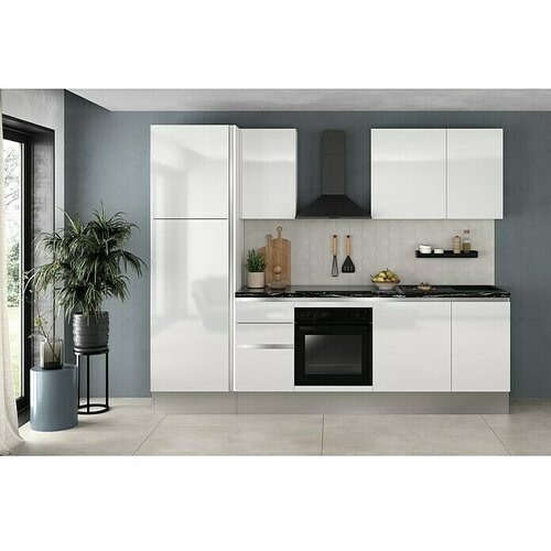 Marinelli Cucine Predsestavljena kuhinja Gianna Marmor (Širina: 275 cm, Bele barve, Anschlag levo, Z električnimi napravami) Cene