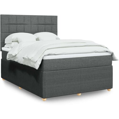 vidaXL Krevet s oprugama i madracem tamnosivi 140x190 cm od tkanine Cijene