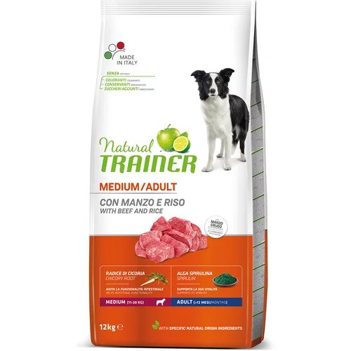 Trainer Natural Dog Trainer Natural Medium, govedina, riža, ginseng - Ekonomično pakiranje: 2 x 12 kg