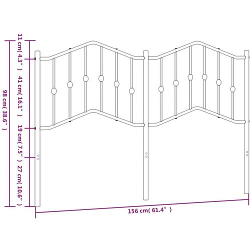  Metalno uzglavlje crno 150 cm Slike