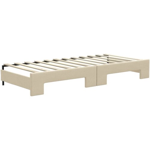  Dnevni krevet na razvlačenje krem 80 x 200 cm od tkanine Slike