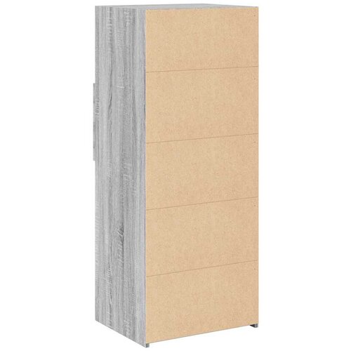  Visoka komoda siva boja hrasta 50x42,5x124 cm konstruirano drvo Slike
