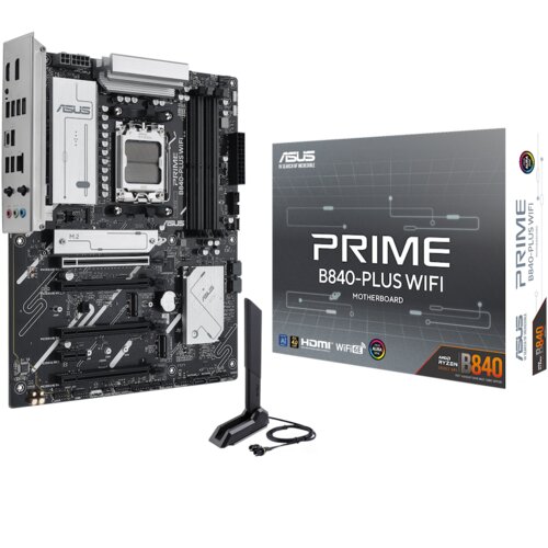 Asus PRIME B840-PLUS WIFI AM5 ATX osnovna plošča - AMD B840, 4xDDR5, 3xM.2, 4xSATA, 2.5Gb LAN, WiFi 6E, BT, 1xDP, 1xHDMI, Aura Sync - 90MB1IZ0-M0EAY0 Cene