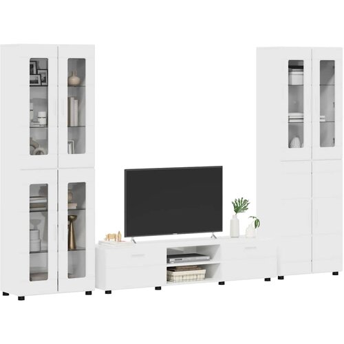  Set TV komoda FLORIN 3 kom. Visoki sjaj bijela Slike