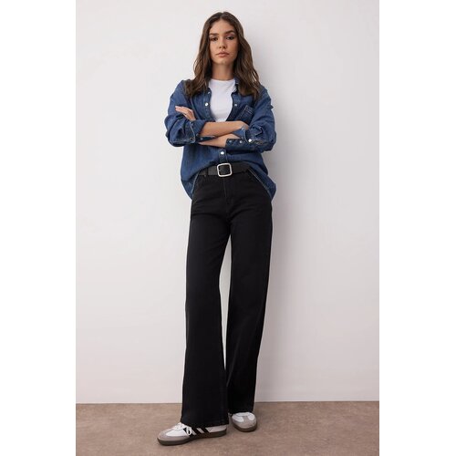 TRENDYOLMILLA ženske pantalone Twoss25Je00056, Crna-Crna Cene