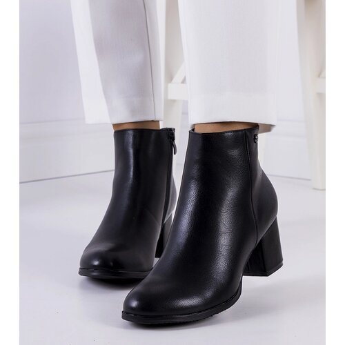 Gemre Black block-heeled ankle boots eco-leather Durnatel Slike