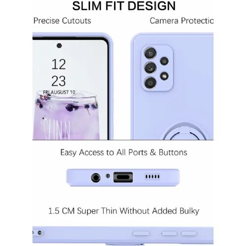 Onasi Silikonski ovitek Liquid Ring za Samsung Galaxy A03s A037 - moder Slike