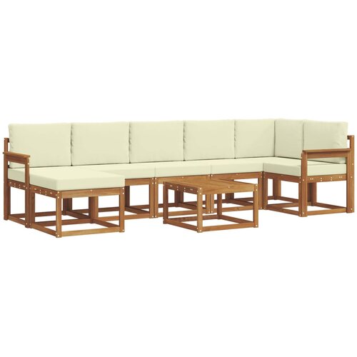  Set vanjskih sofa 8 kom. Prirodna i krem Slike