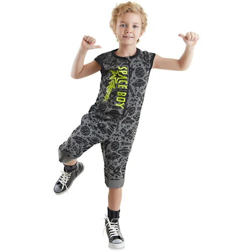 Denokids Boy Gray Space Rocket Jumpsuit