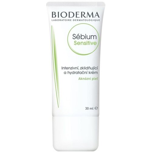 Bioderma s&amp;eacute;bium Sensitive umirujuća i hidratantna krema za suhu kožu sklonu aknama 30 ml za žene Slike
