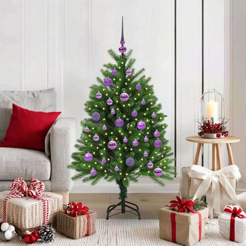 vidaXL Božično drevo med 150 LED z stojalom Zelena 120 cm PE Cene