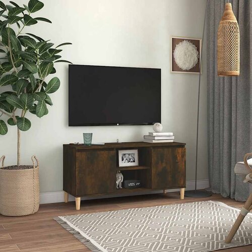 TV ormarić s drvenim nogama dimljeni hrast 103,5 x 35 x 50 cm Cene