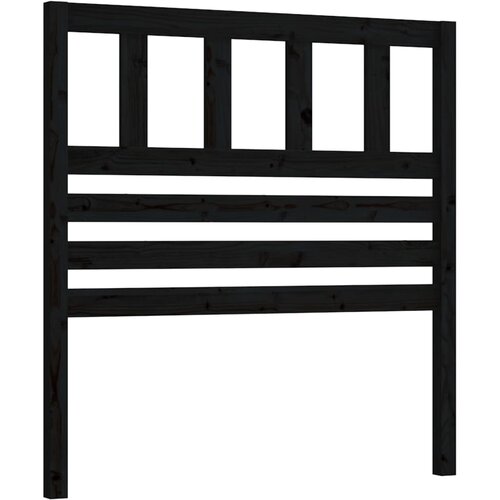  Uzglavlje za krevet crno 81 x 4 x 100 cm od masivne borovine Slike
