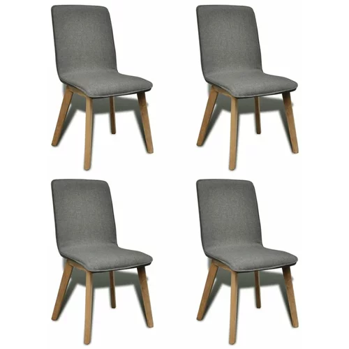  Blagovaonske stolice od tkanine i hrastovine 4 kom svjetlosive