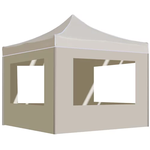 Sklopivi šator za zabave sa zidovima aluminijski 2 x 2 m krem