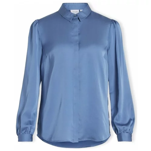 Vila Topi & Bluze Noos Shirt Ellette Satin - Coronet Blue Modra