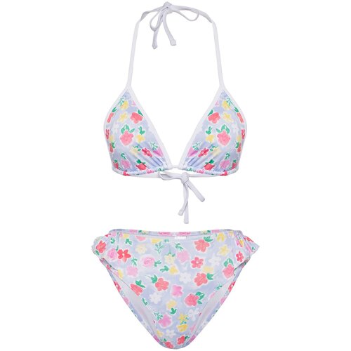 Trendyol Multicolored Floral Triangle Regular Waist Bikini Set Slike