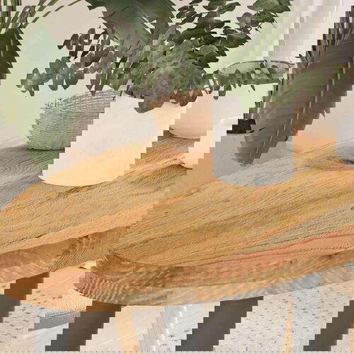 vidaXL Mizna plošča svetlo rjava 80x40x4 cm trdna hrastovina ovalna Cene