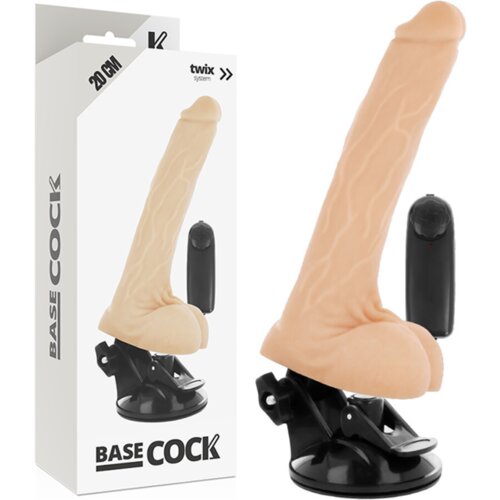 BaseCock REALISTIČNI NARAVNI VIBRATOR NA DALJINSKO UPRAVLJANJE S TESTISI 20 CM, (21264114) Cene