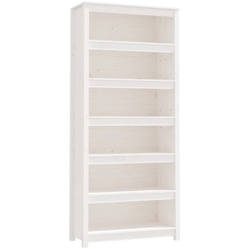 Maison Chic Knjižna omara - Knjižni regal bela 80x35x183 cm trdna borovina, (21725911) Cene