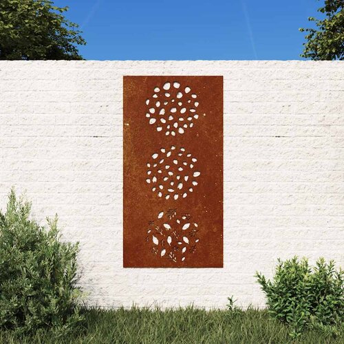  Vrtni zidni ukras 105 x 55 cm od čelika COR-TEN s uzorkom li&amp;scaron;ća Slike