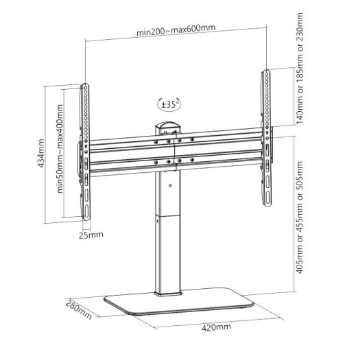 Superior Stolni nosač za televizore, 37&amp;quot; - 70&amp;quot;, 40kg, Sivi Slike