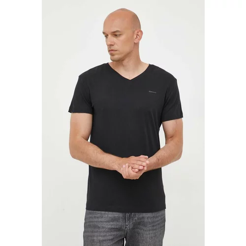 Gant Kratka majica 2-pack moški, črna barva