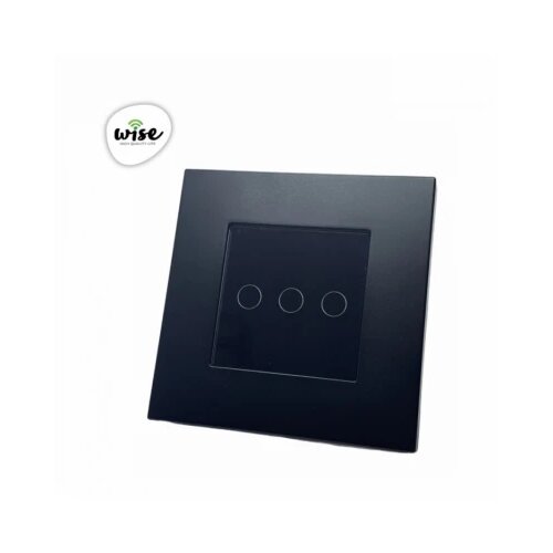 Wise prekidač na dodir - 3 tastera, pvc mat panel crni Cene