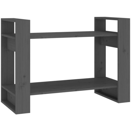 vidaXL Knjižna omara/pregrada siva 80x35x56,5 cm trdna borovina, (20705804) Cene