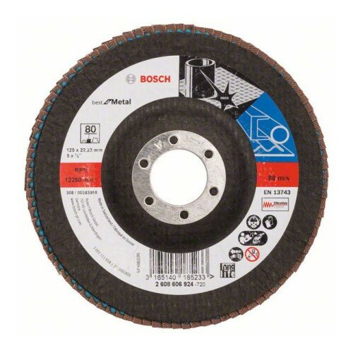 Bosch lamelni brusni disk X571, best for metal prečnik 125 mm granulacija 80, kolenasti ( 2608606924 ) Slike