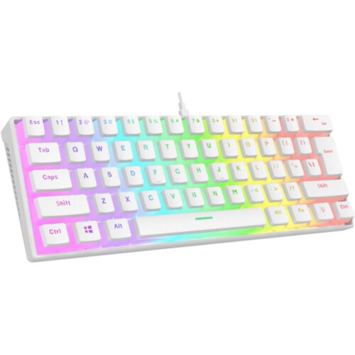  Tastatura gaming RAMPAGE RADIANT K11 white, blue switch, Type-C, RGB, US Layout, pudding keycaps, 38970 Cijene