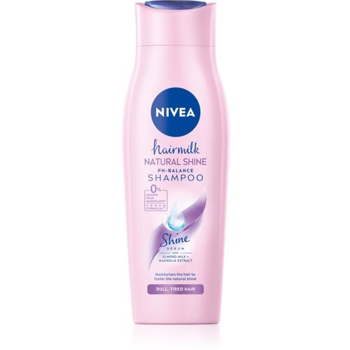 Nivea hair milk natural shine mild &amp;scaron;ampon za sjaj kose 400 ml za žene Slike