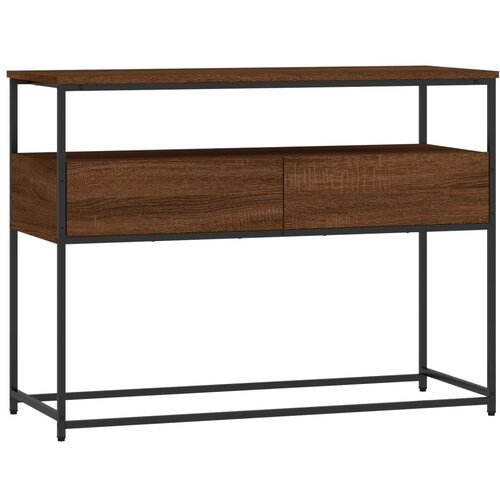Maison Chic konzolna miza - miza ob steni rjav hrast 100x40x75 cm inženirski les, (21785917) Slike