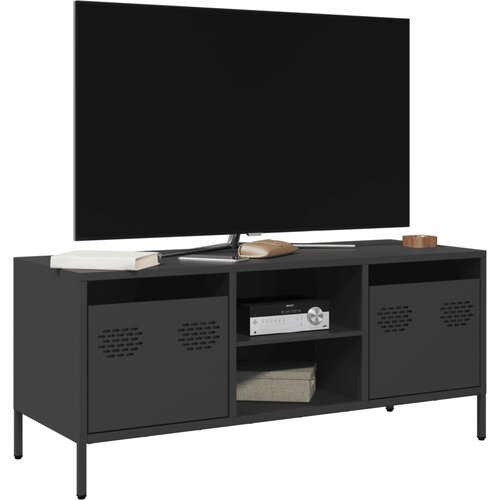 VidaXL TV omarica črna 101,5x39x43,5 cm hladno valjano jeklo Slike