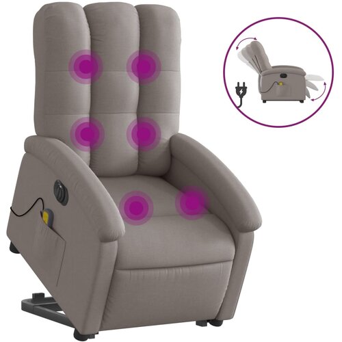 Maison Chic Električni masažni naslanjač - Relax naslanjač s funkcijo vstajanja taupe, (22062076) Cene