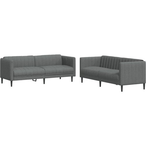  2-dijelni set sofa tamnosivi od tkanine Slike