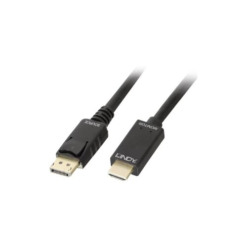 Lindy DisplayPort / HDMI adapterski kabel DisplayPort utikač, HDMI-A utikač 0.50 m crna 36920 DisplayPort kabel Cijene