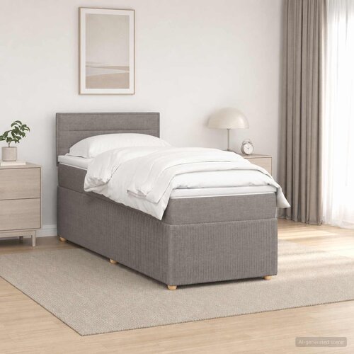  Boxspring krevet s madracem Sivosmeđa 90 x 200 cm Tkanina Slike