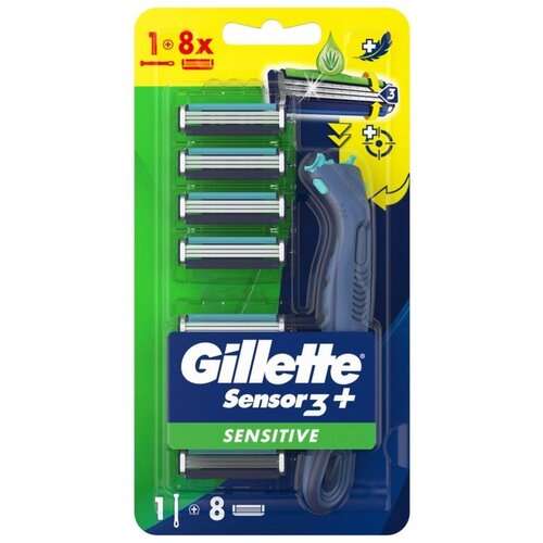 Gillette Sensor 3+ Sensitive muški brijač sa 8 dopuna Cene