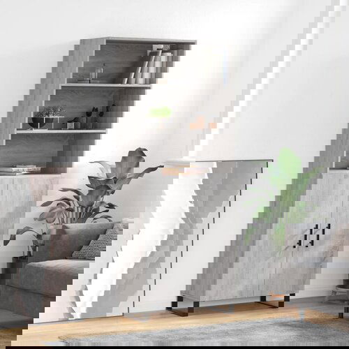 vidaXL Visoka komoda siva sonome 69 5x34x180 cm od konstruiranog drva Cijene