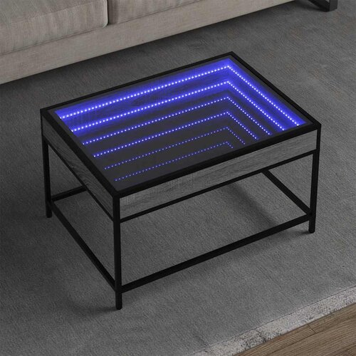  Stolić s beskonačnim LED svjetlima boja hrasta 70x50x41 cm Cene