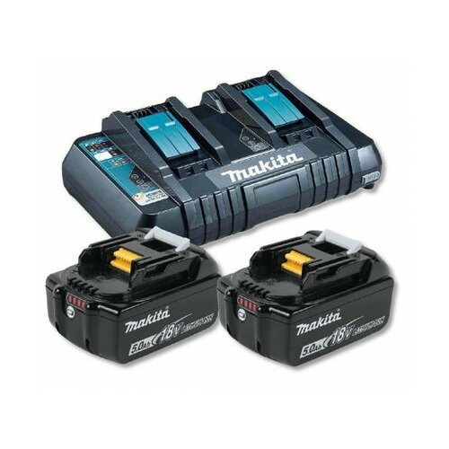 Makita set2 bl1850b 2 baterije 18v/5ah+dc18rd dupli brzi punjač Cene