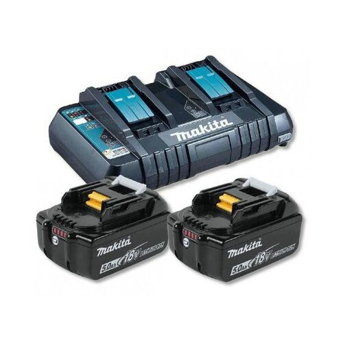 Makita set2 bl1850b 2 baterije 18v/5ah+dc18rd dupli brzi punjač Slike