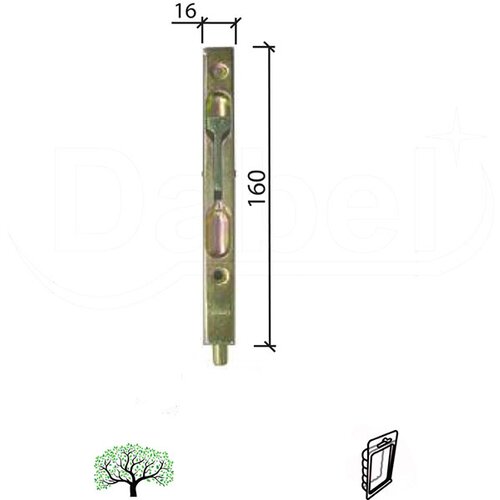 Dabel rigla za drvena vrata RL4017 znž 160/16/14mm DP1 3303064 Slike