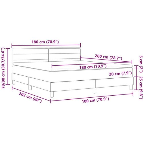  Krevet s oprugom s madracem Crn 180x200 cm Tkanina Slike