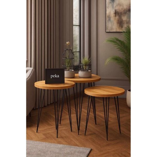 Hanah home set od 3 pomoćna stola Peka252, bor Slike