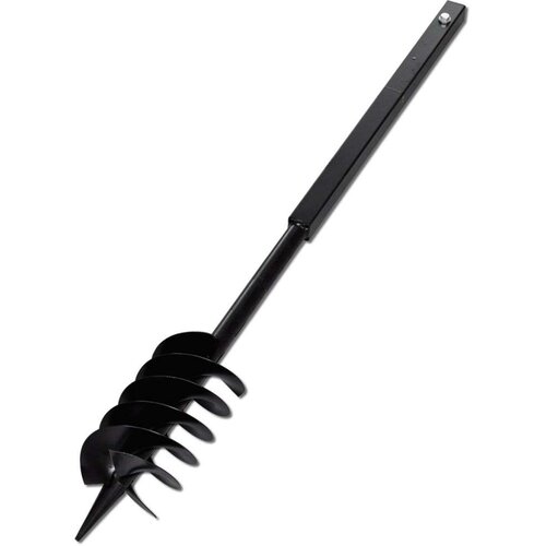 VidaXL Crna čelična burgija za zemlju sa svrdlom i ručkom 150 mm tri spirale Slike