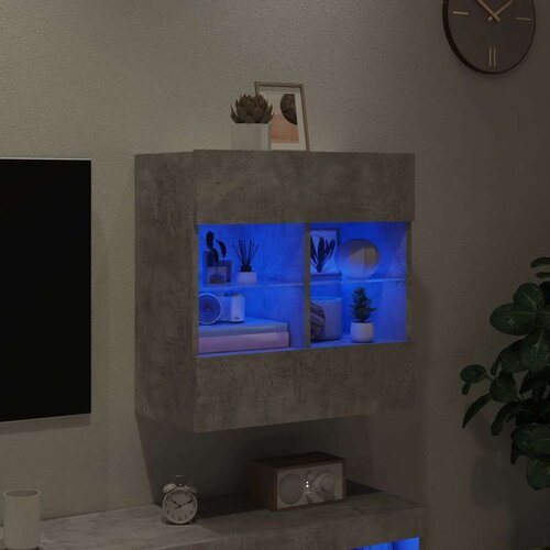 VidaXL TV ormarić s LED svjetlima siva boja betona 58 5x30x60 5 cm Slike